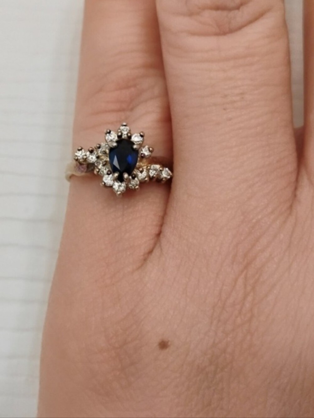 Vintage Simulated Sapphire CZ Ring – Size 6.25